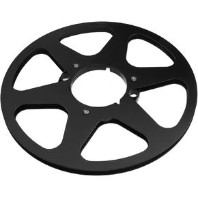 Take Up Reel for 1/4in Reel to Reel Tape 10 inch, Aluminum Alloy Nab Open Reel Takeup Reel for 1/4in Tapes, 1/4 Empty Take Up Reel to Reel Small Hub Adapter (Black) in Saudi Arabia