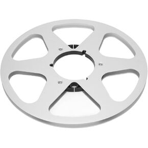 Take Up Reel for 1/4in Reel to Reel Tape 10 inch, Aluminum Alloy Nab Open Reel Takeup Reel for 1/4in Tapes, 1/4 Empty Take Up Reel to Reel Small Hub Adapter (Black)