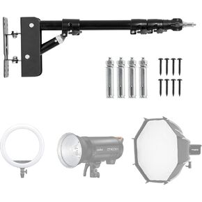 AMBITFUL Wall Mount Triangle Boom Arm 43inch/110cm, Ring Light Mount Support 180°Flexible Rotation for Studio Video Light, Monolight, Photography, Softbox, Reflector