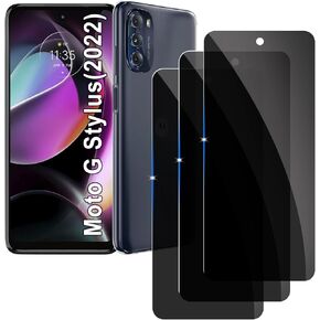 Lyphpe【3 Pack Privacy Screen Protector for Motorola Moto G Stylus(2022) 9H Tempered Glass Anti-Spy Private Film Compatible for Motorola Moto G Stylus(2022) Case Friendly