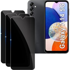 Lyphpe【3 Pack Privacy Screen Protector for samsung galaxy A14 5G 9H Tempered Glass Anti-Spy Private Film Compatible for Samsung A14 5G Case Friendly