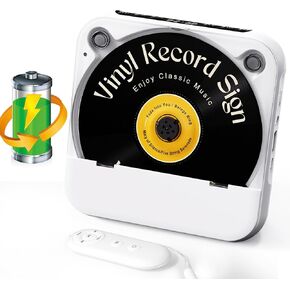 CD Player Portable Bluetooth Desktop CD Player with HiFi Stereo Speakers for Home,Rechargeable CD Player with LED Display and Remote Controller, Support CD/FM Radio/USB/AUX/Timer, White