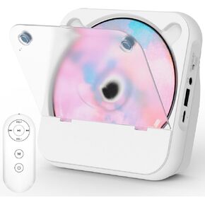 Portable CD Player for Home with Speakers - Lehwey Small CD Player Bluetooth 5.1, Rechargeable CD Music Player with FM Radio, Personal Mini Desktop Kpop CD Players, Remote, Aux, Anti-Skip Protection