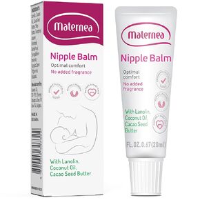 Nipple Balm - Provides Comfort during Breastfeeding. Purified Lanolin, Natural Cocoa Oil & Coconut Oil. 0.67 FL. OZ. (20 ml)