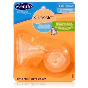 Evenflo 2 حلمة كلاسيكية مجنحة، تدفق متوسط