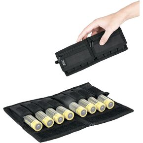 JJC Polyester 18650 Battery Pouch Case for 8PCS 18650 Battery with Extra Zipped Pocket, Hoop&Loop Closure Design 18650 Battery Storage Organizer, Water-Resistant and Easy Carrying with Carabiner