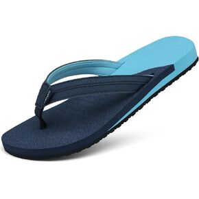 ChayChax Womens Two-Tone Flip Flops with Arch Support Comfort Beach Thong Sandals Indoor Outdoor