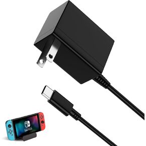 39W Charger for Nintendo Switch, AC Power Supply Adapter for Nintendo Switch 15V 2.6A Fast Charging with 5FT USB C Cord Compatible with Switch Lite/Switch OLED/Steam Deck Dock, Support TV Mode