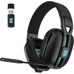 2.4GHz USB Wireless Gaming Headset for PS5,PC,PS4,Switch,Laptop,5.4BT Foldable Wireless Gaming Headphones with Mic,48H, M600 Black Headset for Xbox