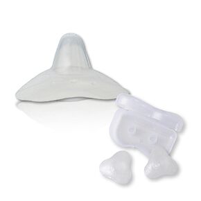Nipple Shield for Breastfeeding, Soft Silicone Food Grade, Triangular,Carry Case, 23 mm + Gift: The Essential Book of Breastfeeding a Newborn Baby for a Happy Mom by Tendresse