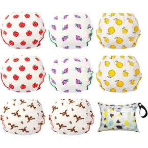 EZ Moms 8 Packs Toddler Training Underwear 100% Cotton Absorbent Potty Training Underwear for Girls Training Underwear Ruffled Potty Training Pants Toilet Training Pants 2T