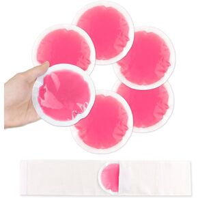 NEWGO Small Ice Packs for Injuries, 6 Pack Round Ice Packs for Face, Hot and Cold Gel Ice Pack Circular Cold Compress with Cloth Backing & Sleeve for Pain Relief, Toothaches - Purple