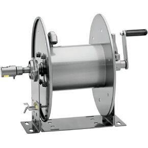 Hannay Reels 1014-14-16 Series 1000 Manual Hand Crank Rewind Hose Reel, 1/2" x 70' Hose Capacity, 3000 PSI, Heavy Gauge Steel, Graphite Color Paint, Made in USA