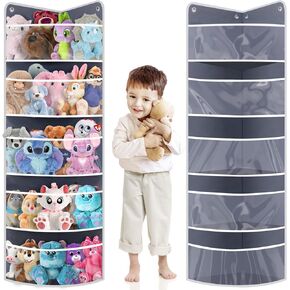 Sofe Corner Stuffed Animal Storage Toy Organizer, Child-Friendly Wall Corner Storage,Toy Shelf for Stuffed Animals, Diapers,Toys - Baby Ideas Holder with 5 Large