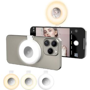 Selfie Light for iPhone Magnetic Ring Light Adjustable Brightness Compatible with Magsafe for All Phones Selfie Vlogs Photography TikTok Zoom Calls Video Live Streaming