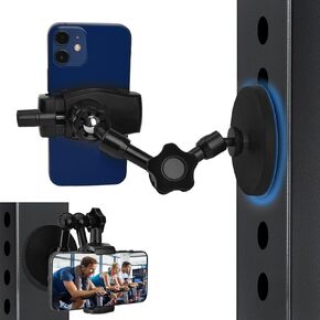 Gym Phone Holder Gym Magnetic Phone Holder with Magnet Base Attach to Metal Surface, Cell Phone Holder for Boat Forklift Tractor Accessories for All Smartphones in Saudi Arabia