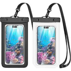 2 Pcs Waterproof Phone Pouch, Universal IPX8 Waterproof Phone Case for iPhone 15 pro max 14 13 12 11 Plus XS XR Samsung S24 S23 up to 6.8'', Water Proof Dry Bag for Swimming Kayak Beach Vacation
