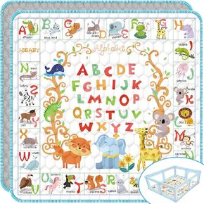 Premium Foam ABC Animals 50" X 50"X1.0" Baby Play mat,Floor mat for Playing Crawling & Learning,Washable and Non-Slip for Newborns,Infants,Babies,Toddlers