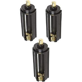 3 x 1.5V AAA Cylindrical Battery Protective Cove Bracket for Flashlight Torch Battery Storage Box Holder, Pack of 3, Black