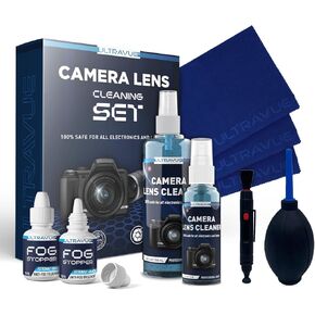 ULTRAVUE’s Ultimate Camera Lens Cleaning Kit –Camera Lens Cleaner, Lens Pen, Fog Stopper, and Microfiber Cloths - Camera Cleaning Kit - Lens Blower for DSLR & Digital Camera Accessories Camera Kit