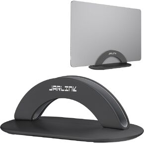 JARLINK Aluminum Body Vertical Laptop Stand, Adjustable Desktop Stand Holder, Space Saving Laptop Holder Fits All MacBook/iPad/Surface/Samsung/HP/Dell/Lenovo/Chromebook/Gaming Laptops (Black)