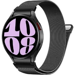 JKD No Gap One Click Metal Band Compatible with Samsung Galaxy Watch 7 6 5 4 FE 40mm 44mm, Galaxy Watch 6 4 Classic 47mm 43mm 42mm 46mm/Watch 5 Pro 45mm, 20mm Stainless Steel Mesh Wristband Women Men