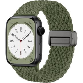 Charlam Sport Solo Loop Compatible with Apple Watch Band 49mm 45mm 44mm 42mm 41mm 40mm 38mm Men Women, Adjustable Magnetic Stretchy Nylon Braided Strap for iWatch Ultra 2 SE Series 9 8 7 6 5 4 3 2 1