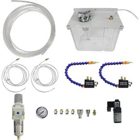 CNCTOPBAOS Cutting Cooling Spray Pump,YS-BPV-3000 3L Oil Mist Sprayer Coolant Lubrication Spray System,24V Solenoid Valve,Air Filter Regulator for Cutting CNC Engraving Drill Milling Lathe Machine