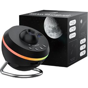 Galaxy Projector, Star Projector Planetarium Night Light Lamp Ceiling Space Starry Sky Projector with Light Strip Meteor and Galaxy Projector for Kids Bedroom Birthday Christmas Gift (Black)