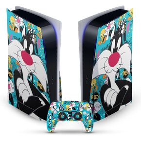 Head Case Designs Officially Licensed Looney Tunes Bugs Bunny Graphics and Characters Vinyl Faceplate Gaming Skin Decal Compatible with Sony PlayStation 5 PS5 Disc Console & DualSense Controller