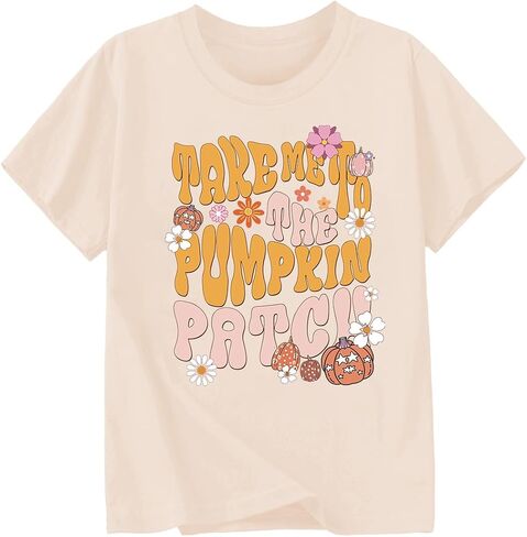 Toddler Girls Thanksgiving Shirts Turkey Pumpkin T Shirt Cotton Short Sleeve Halloween Tops 1-10 Years in Kuwait