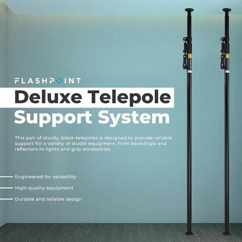 Flashpoint Deluxe Telepole Support System, Black, Pair in Kuwait
