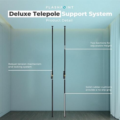 Flashpoint Deluxe Telepole Support System, Black, Pair in Kuwait