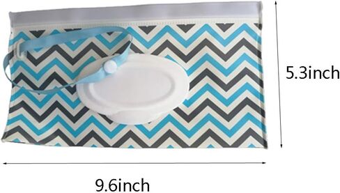 6 Pack Portable Wet Wipe Pouch Dispenser,Reusable & Refillable Portable Baby Lightweight Wipes Holder Case,Handy & Eco Friendly Travel Wipes Bag (Blue & Black & White) in Saudi Arabia