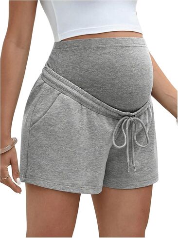 Women's Maternity Drawstring Waist Slant Pocket Shorts Causal Active Workout Track Shorts Lounge in Saudi Arabia