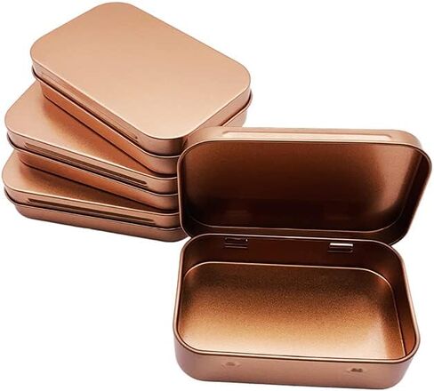 AKOAK 4 Pcs 3.7 x 2.4 x 0.8 Inches Rectangular Empty Hinged Tins Box Containers for First Aid Kit,Survival Kits,Storage,Herbs,Pills,Crafts and More (White) in Saudi Arabia