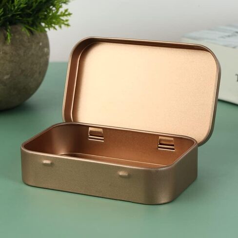 AKOAK 4 Pcs 3.7 x 2.4 x 0.8 Inches Rectangular Empty Hinged Tins Box Containers for First Aid Kit,Survival Kits,Storage,Herbs,Pills,Crafts and More (White) in Saudi Arabia