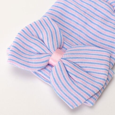 DRESHOW BQUBO Newborn Hospital Hat Infant Baby Hat Toddler Beanie Hat with Big Bow Baby Nursery Caps in Saudi Arabia
