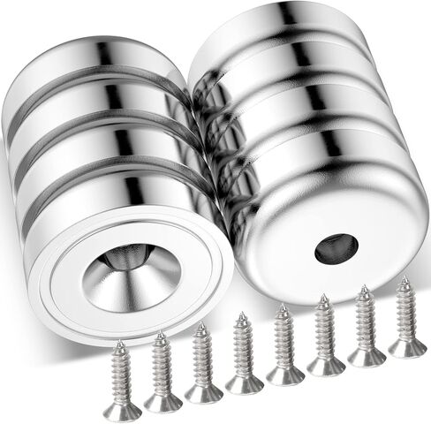 مغناطيس قرص نيوديميوم، مغناطيس أرضي نادر 0.98 بوصة مع فتحة غاطسة شديدة التحمل ومسامير مقاومة للصدأ لمغناطيس الثلاجة للتثبيت على جدار المرآب، عبوة من 4 قطع in Kuwait