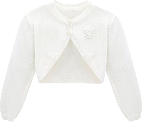 Lilax Baby Girls' Long Sleeve Cardigan Shrug, Button Closure Bolero in Kuwait