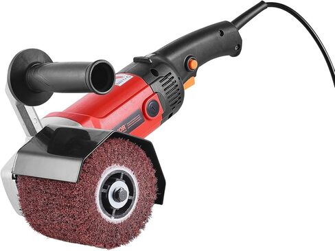 آلة تلميع تلميع فيفور، 1200 وات 6 أداة تكييف سطحية متغيرة السرعة، آلة تلميع معدنية كهربائية محمولة مع 4 عجلات تلميع من الألياف للفولاذ المقاوم للصدأ والمعادن غير الحديدية in Kuwait