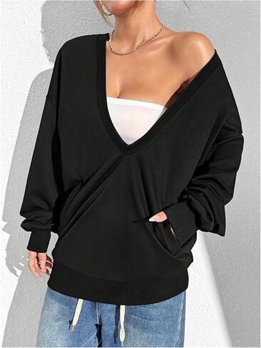 Women's Long Sleeve Full Zip Hoodie Drawstring Hooded Neck Sweatshirts Workout Crop Hoodie Pullovers in Saudi Arabia