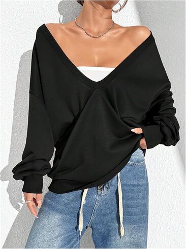 Women's Long Sleeve Full Zip Hoodie Drawstring Hooded Neck Sweatshirts Workout Crop Hoodie Pullovers in Saudi Arabia