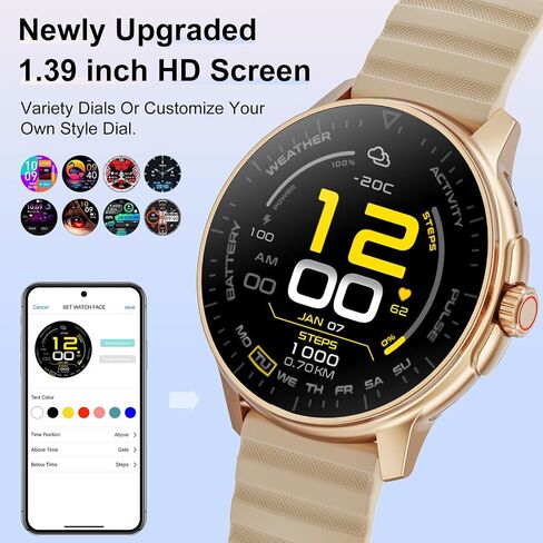 Smart Watch for Men Women Answer/Make Calls, 1.39''Touch Screen Fitness Tracker with 110+Sports Modes,Voice Assistant Fitness Watch,IP67 Waterproof Smartwatch for Android iOS in Saudi Arabia