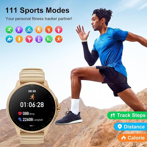 Smart Watch for Men Women Answer/Make Calls, 1.39''Touch Screen Fitness Tracker with 110+Sports Modes,Voice Assistant Fitness Watch,IP67 Waterproof Smartwatch for Android iOS in Saudi Arabia