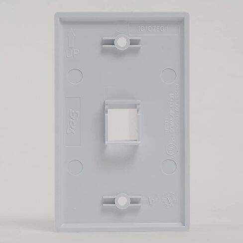 ICC Single Gang 1-Port Classic Faceplate for EZ and HD Style Keystone Connectors, Wallplate for Networking and Home Installations, Durable and Easy to Install, White, 25-Pack in Saudi Arabia