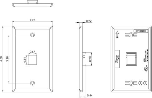 ICC Single Gang 1-Port Classic Faceplate for EZ and HD Style Keystone Connectors, Wallplate for Networking and Home Installations, Durable and Easy to Install, White, 25-Pack in Saudi Arabia