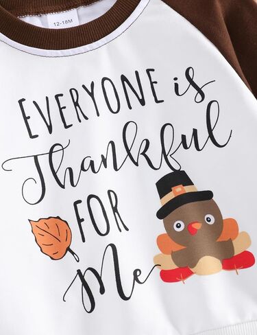 Toddler Thanksgiving Shirt Little Turkey Prints Baby Boy Long Sleeves Sweatshirt Thanksgiving Clothes in Kuwait