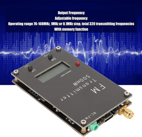 جهاز إرسال FM 2000m، جهاز إرسال FM 500mW مع شاشة LCD، 0.5W 500mW ستيريو 88-108MHz FM جهاز إرسال ستيريو، 5V USB C in Saudi Arabia
