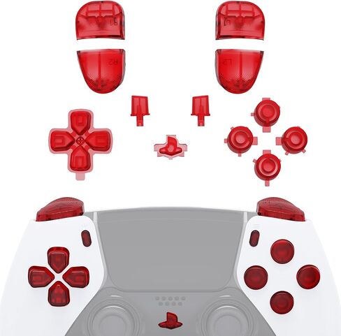 eXtremeRate Replacement Full Set Buttons Compatible with ps5 Edge Controller, Clear Lime Green D-pad Share Options Home Face Buttons R1 L1 R2 L2 Triggers Compatible with ps5 Edge Controller in Kuwait